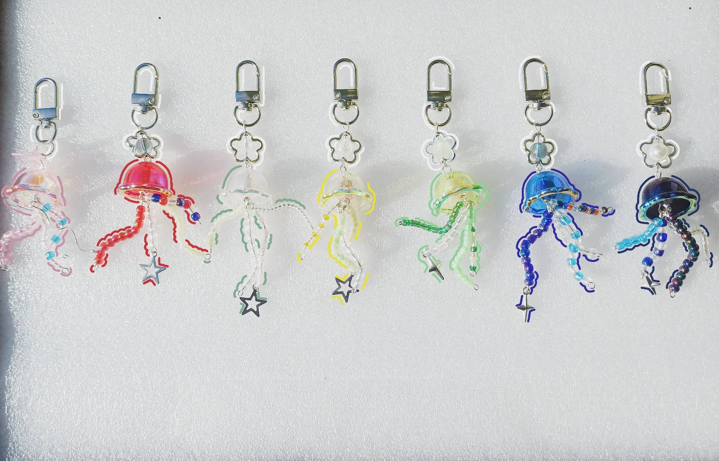 handmade jellyfish keychain