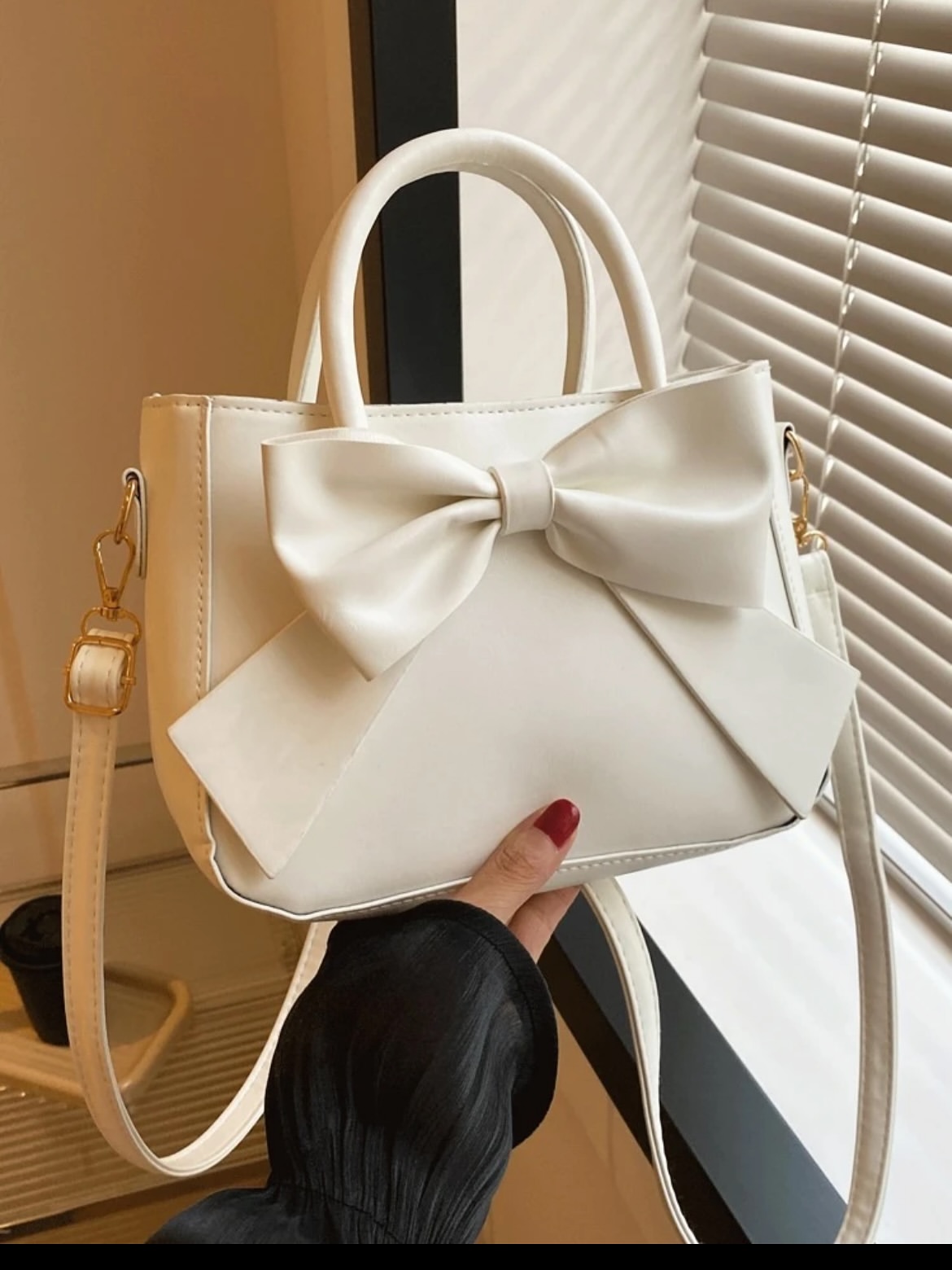 White Faux Leather Bag