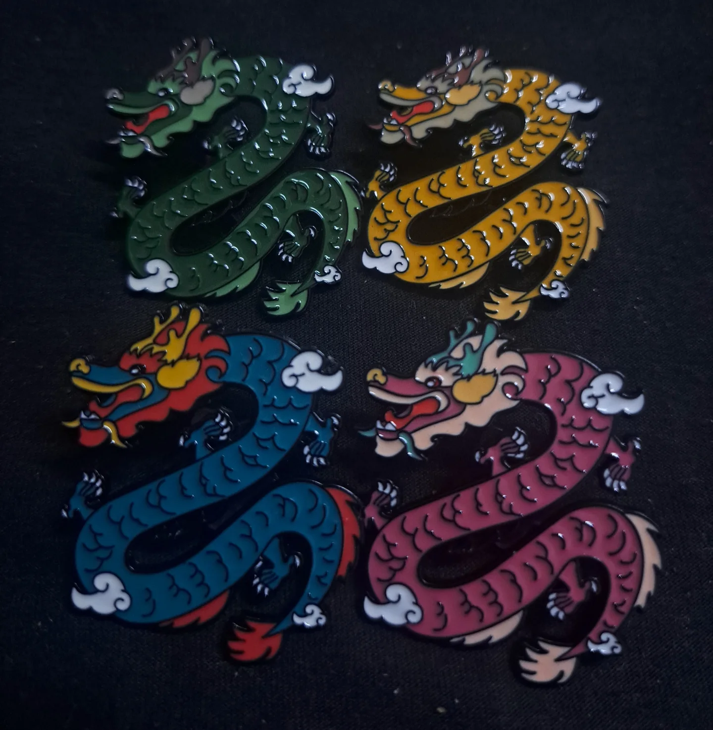 Chinese dragon pins