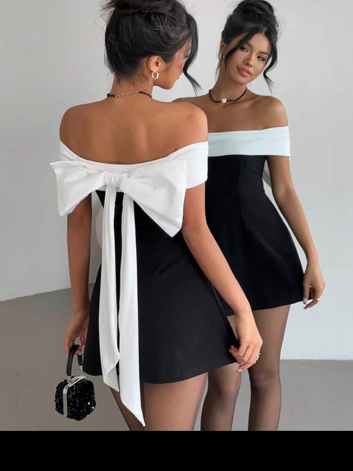 Off-Shoulder Bowknot Dress