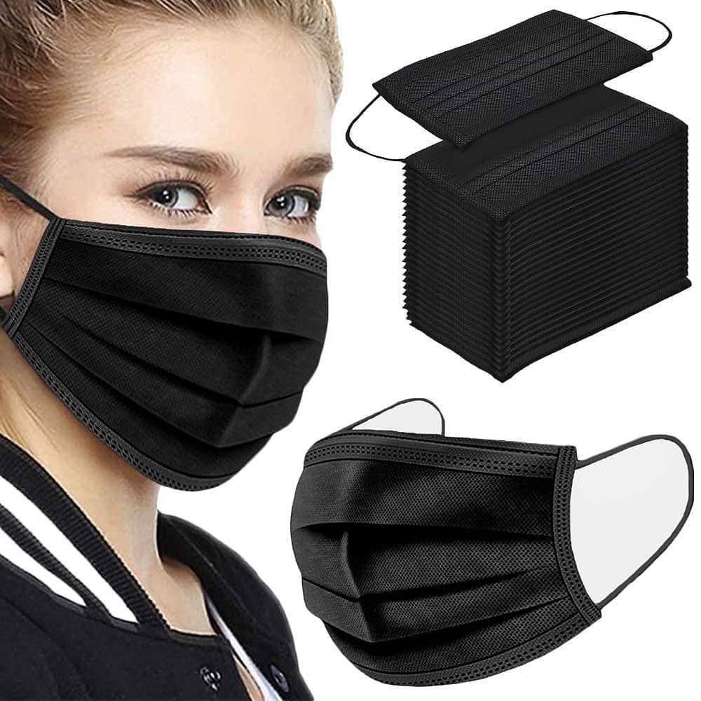 Disposable Black 3 Ply Face Masks
