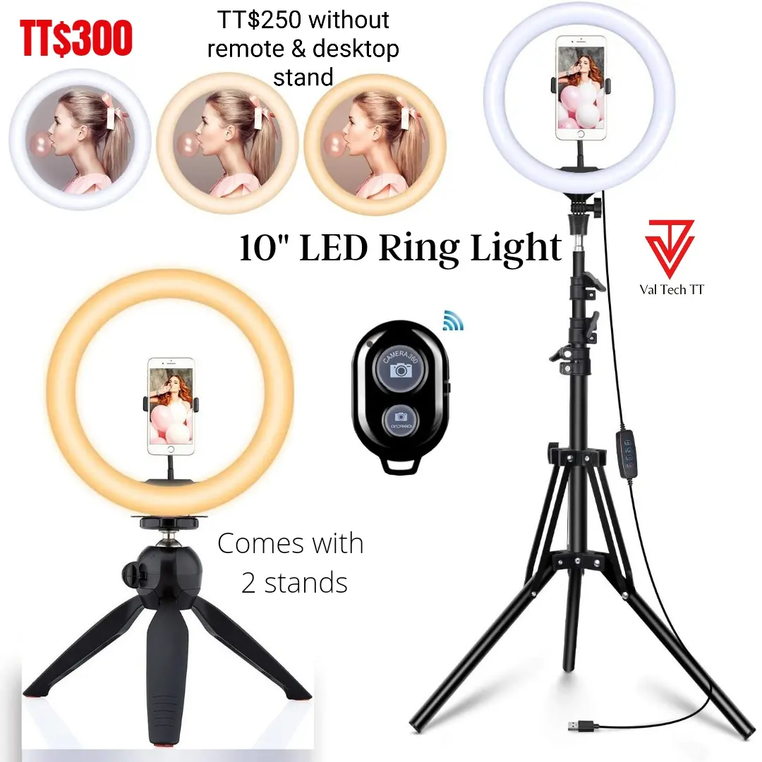 Ring Light, Phone Holder, Tripod