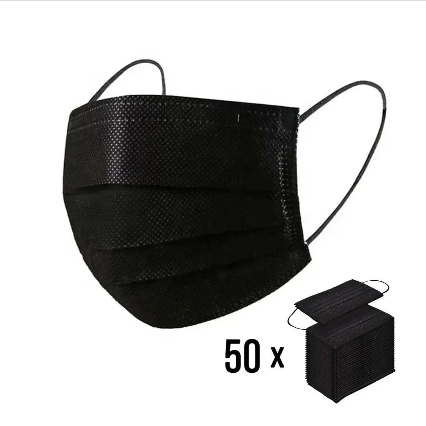 Disposable Black 3 Ply Face Masks