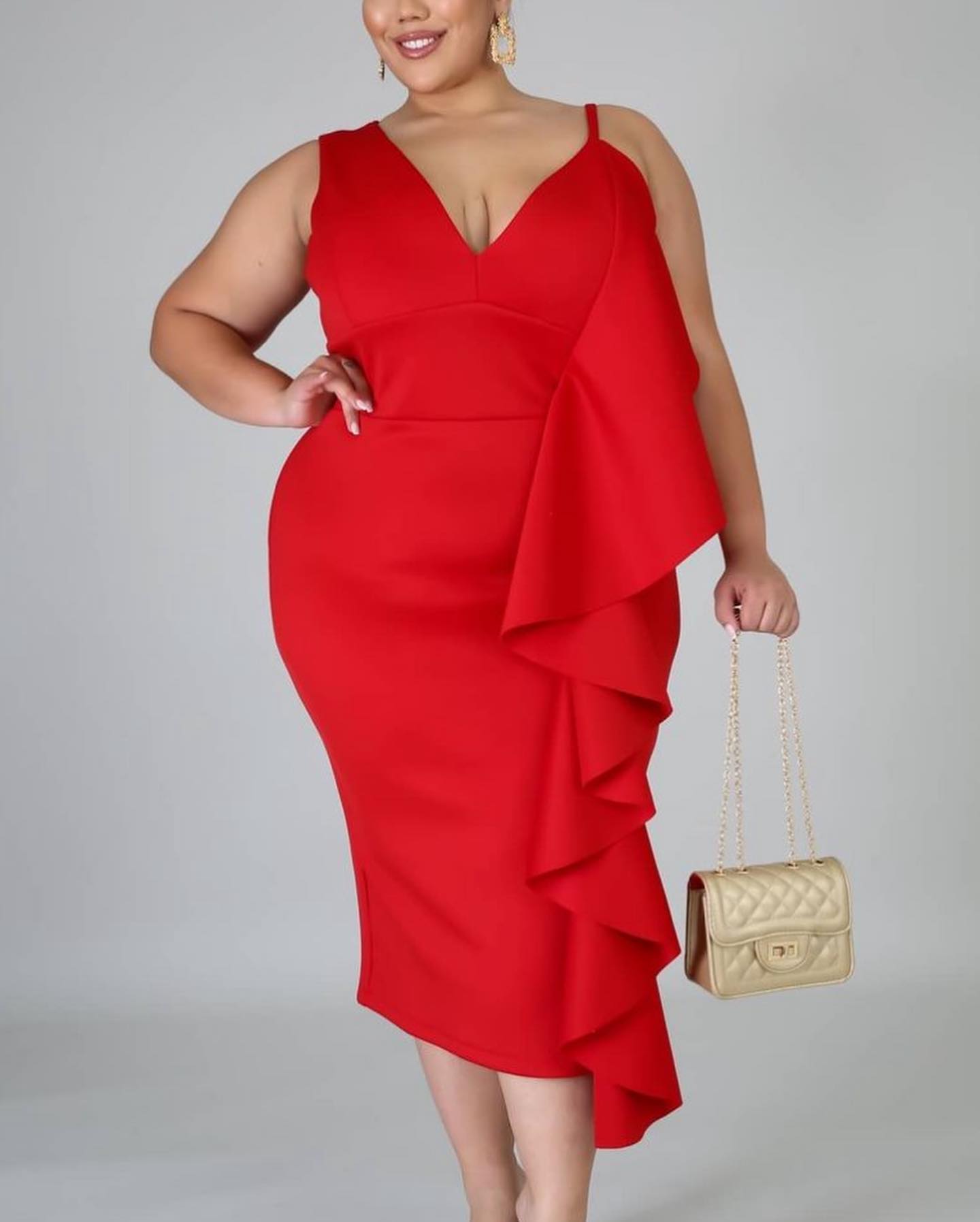 Plus size 1XL Red Dress