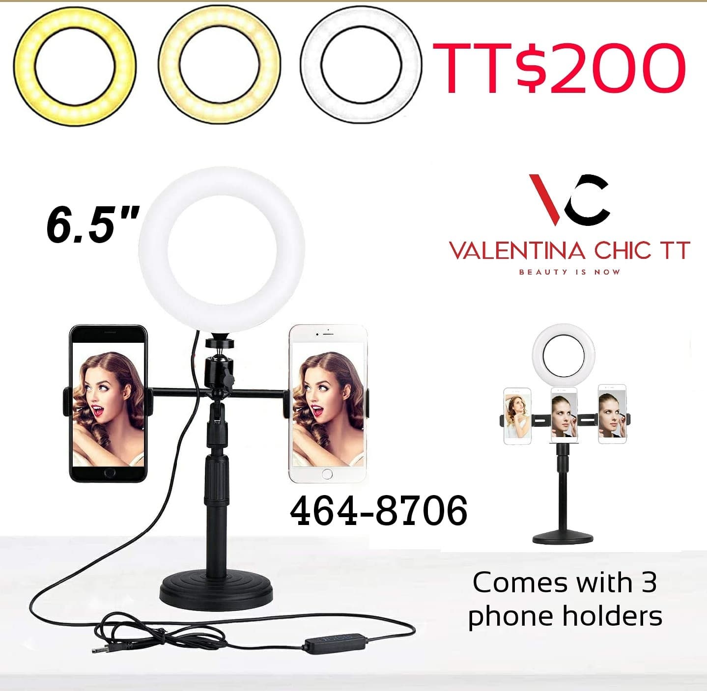 6.5" Professional Desktop LED Ring Light