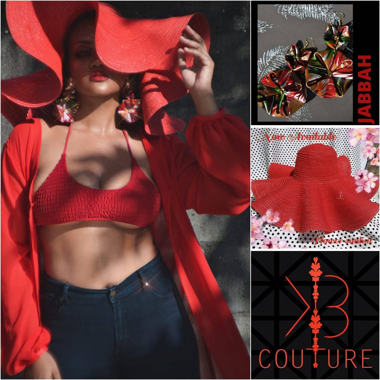 Flower Sunhat Red