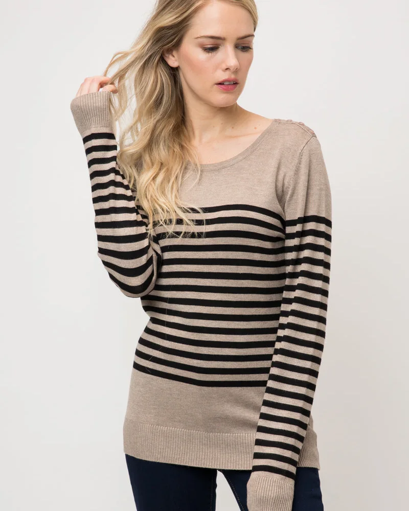 Striped Pullover Round Neck