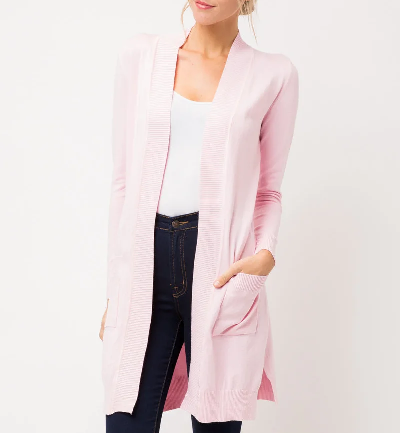 Knee Length Cardigan Baby Pink