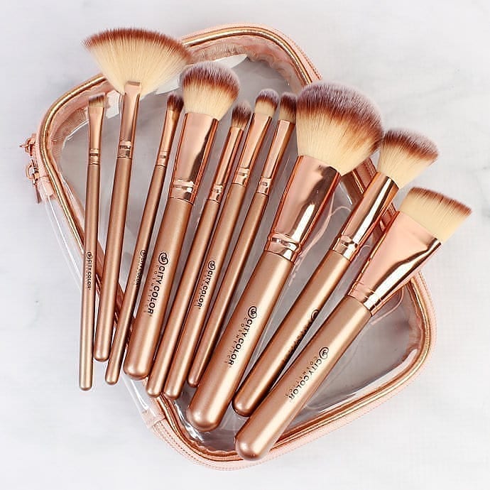 10 Piece Pro Rose Gold Brush
