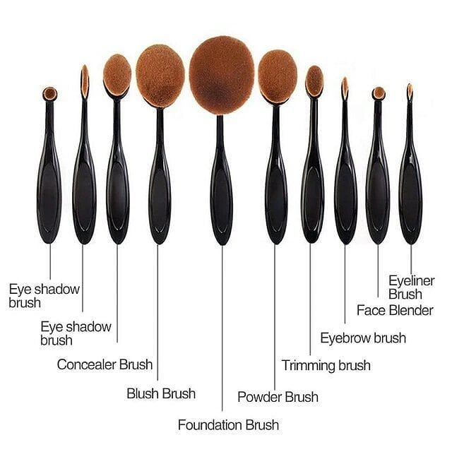 Oval 10 Piece Brush Set