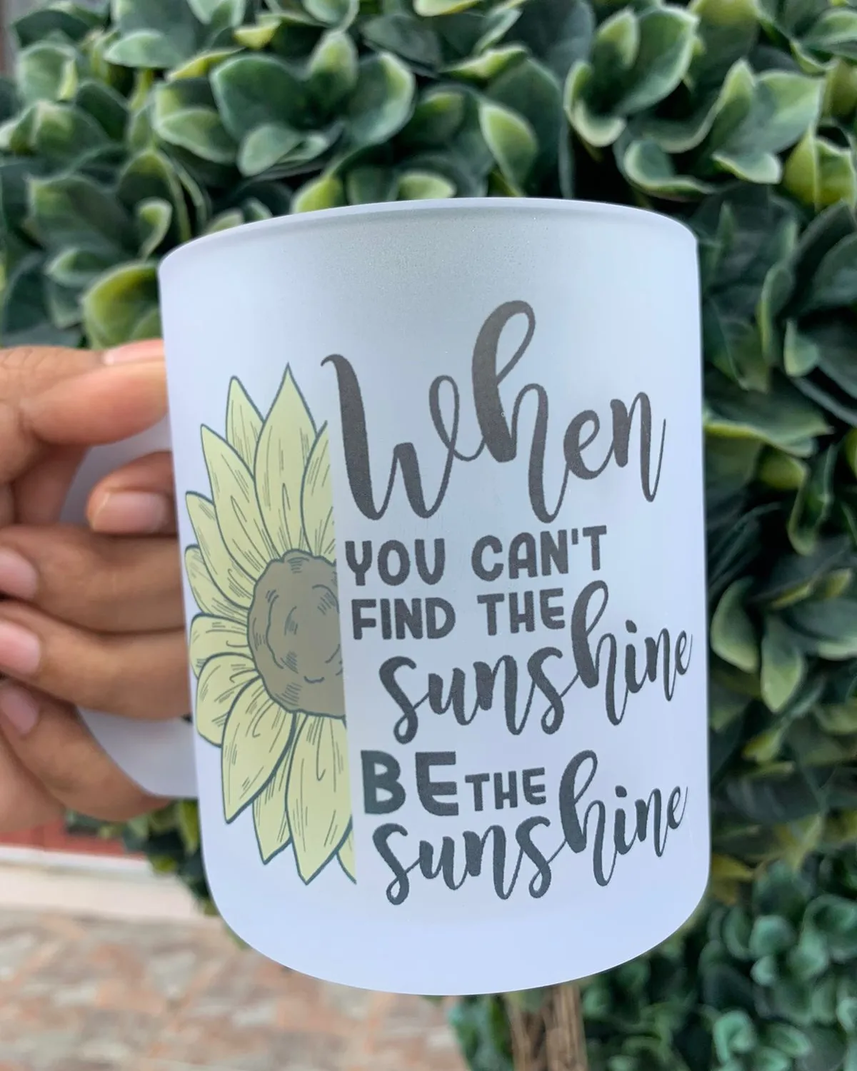frosted mug with name written
