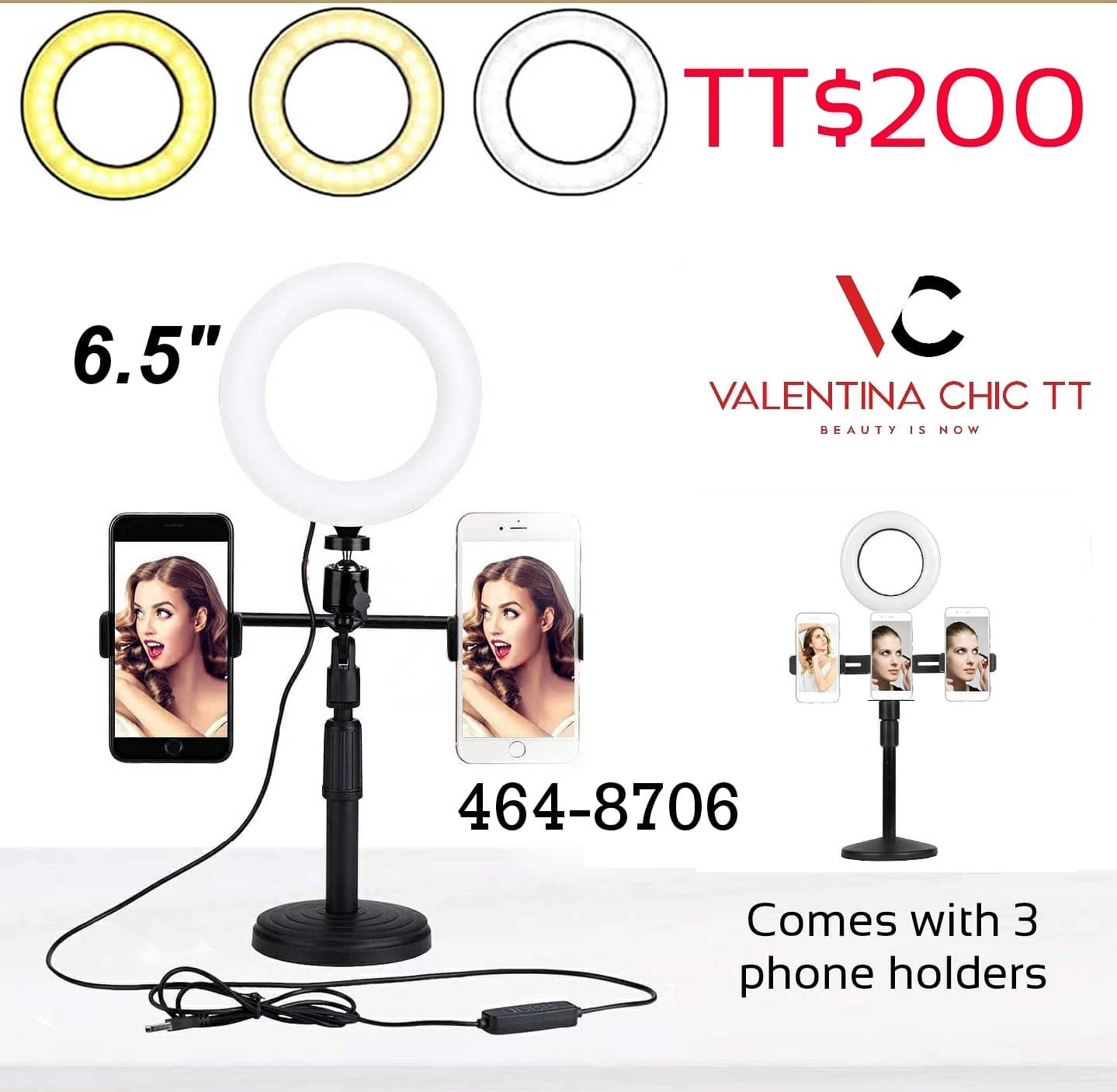 6.5" Professional Desktop LED Ring Light
