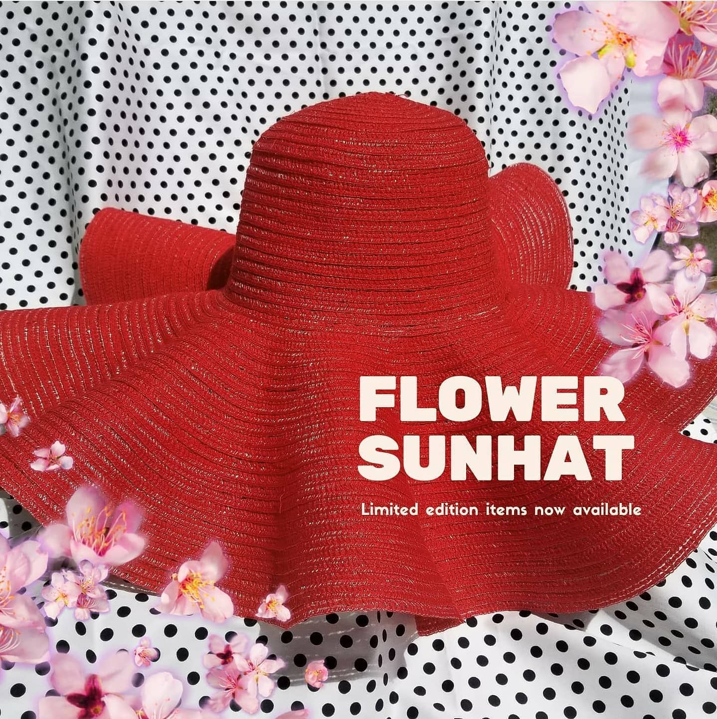Flower Sunhat RED